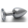 Ouch! Bijou anal Round Gem S 6 x 2.6cm Argenté-Transparent